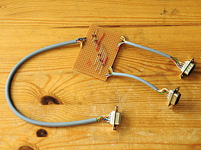 Atari-to-TI-99/4a joystick adapter veroboard