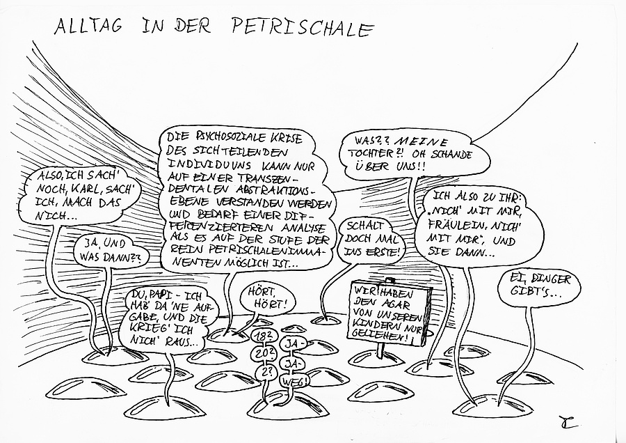 Cartoon: Alltag in der Petrischale