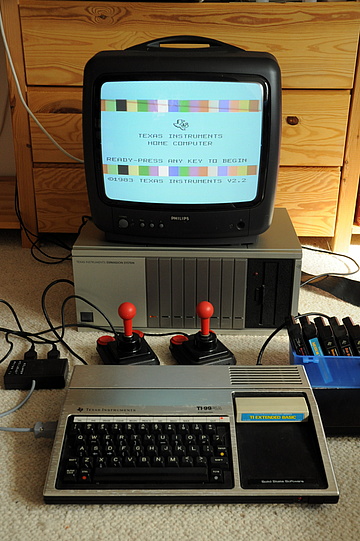 TI-99/4 home computer with peripherals