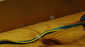 Apple II Europlus power supply unit, detail showing a rivet